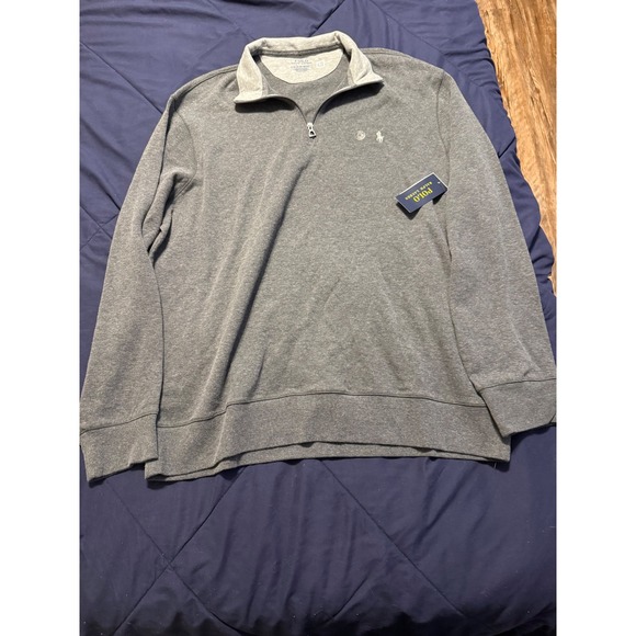 Polo Ralph Lauren Other - Polo Ralph Lauren Mens Luxury Jersey Quarter-Zip Pullover‎ Dark Grey Heather XL